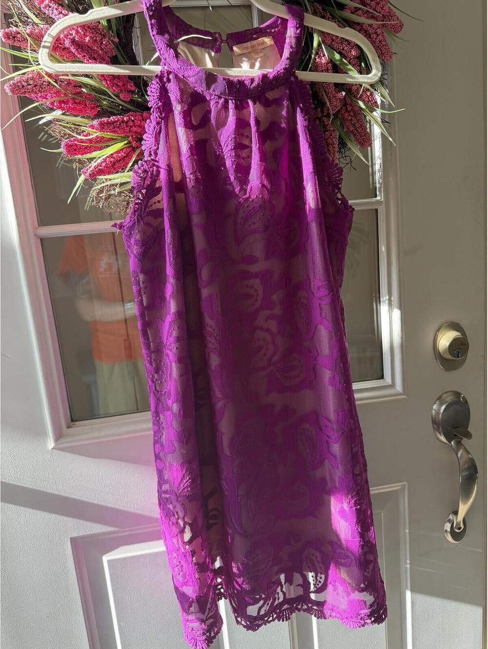 Skies are Blue, Gorgeous Purple Mini Dress, Lined, Small